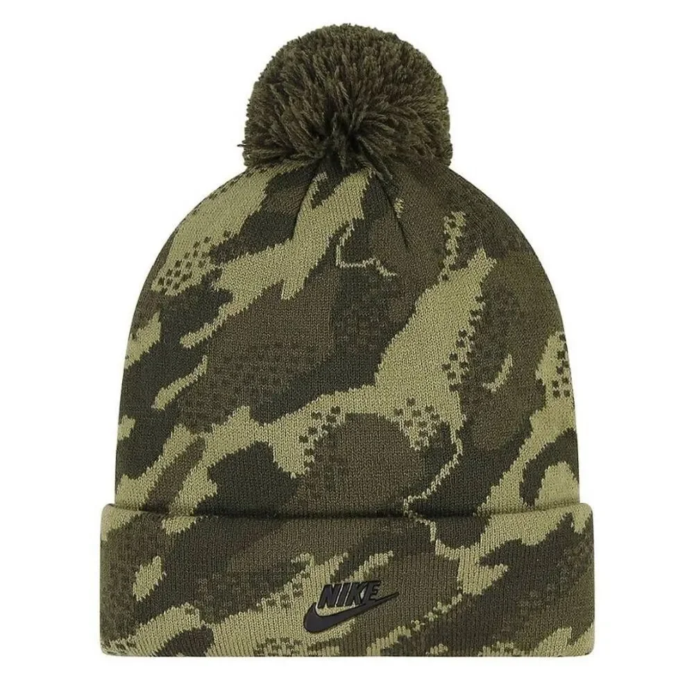 Nike Boys Camo Pom Beanie and Hat Set -E